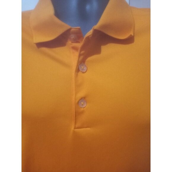 Nike GOLF Dri Fit Polo Shirt Mens XL Solid Orange Performance Collared - Picture 3 of 12